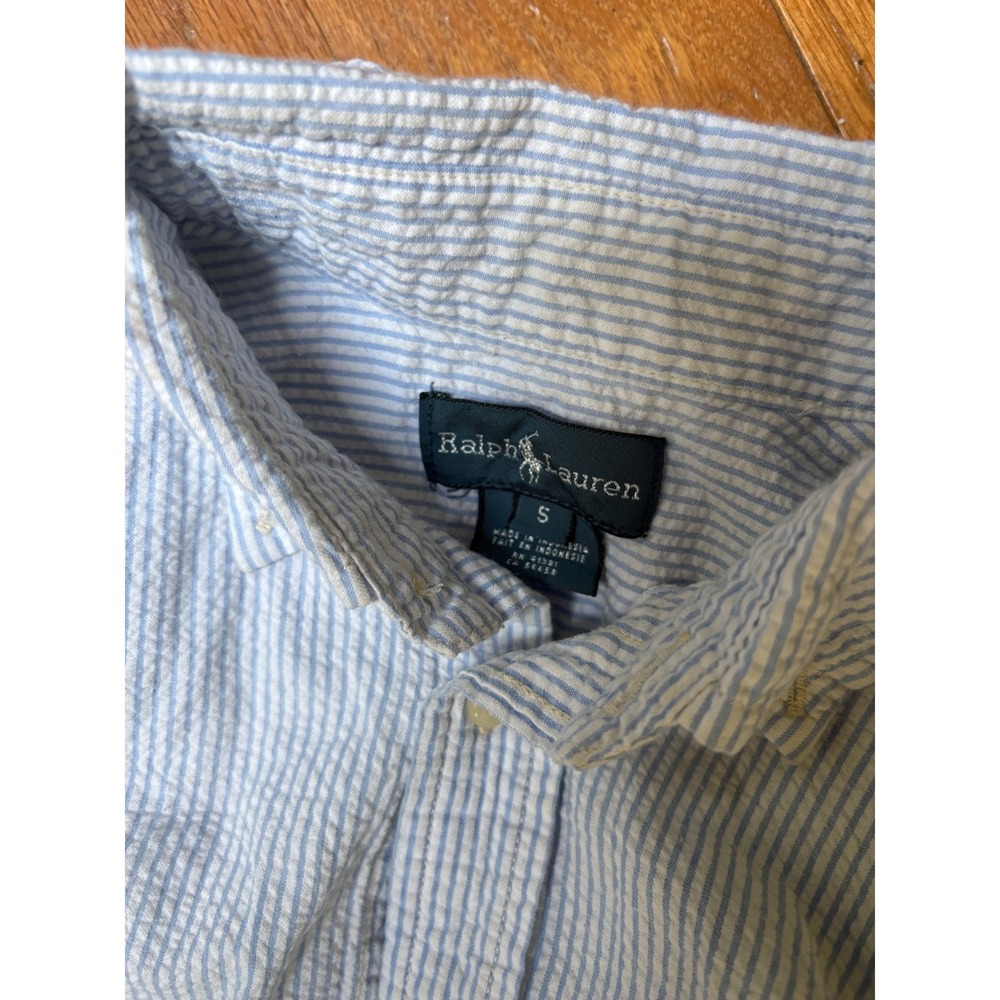 Polo Ralph Lauren Boys Size 5 Lot Jeans Seersucker Shirt T-Shirt Quarter Zip - Picture 4 of 11